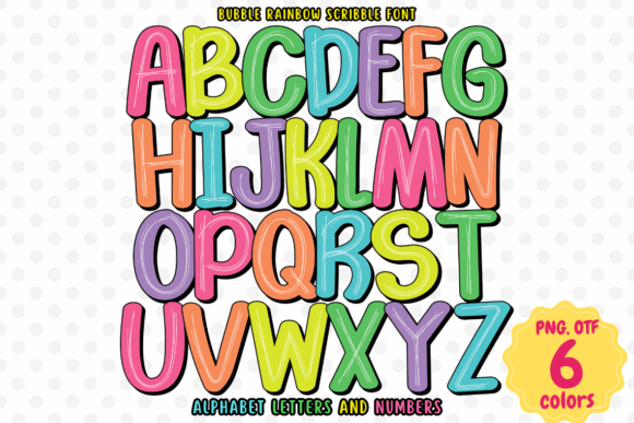 Bubble Rainbow Scribble: A Playful Font for Vibrant Designs